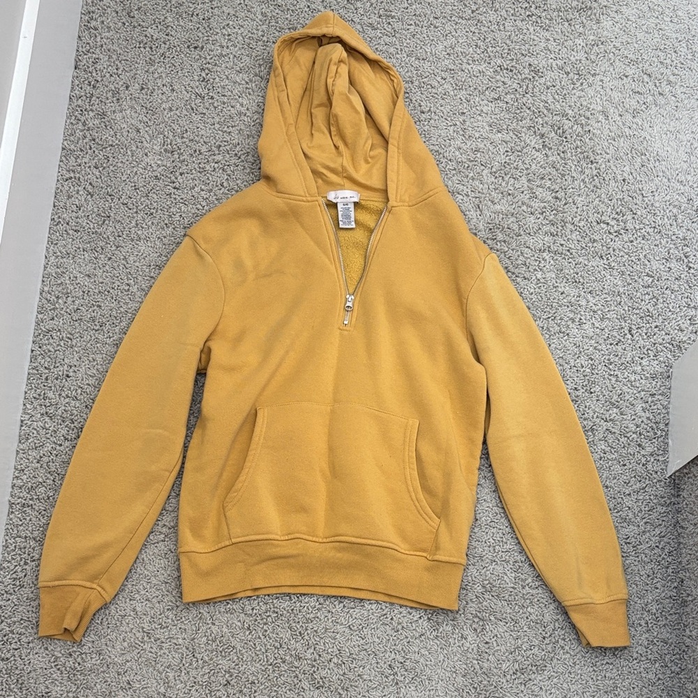 Woman’s small Mustard Yellow Half-Zip Hoodie Sweater